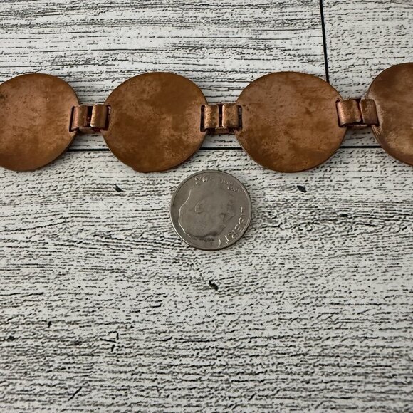 Enamel Bracelet Mid Century Modern Vintage Copper Modernist Artisan Retro MCM - Picture 4 of 5